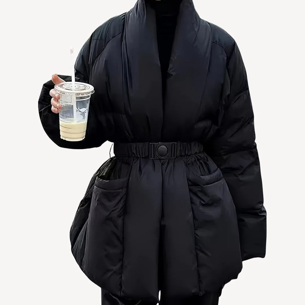 Imogen – Women's Black Belted Puffer Jacket