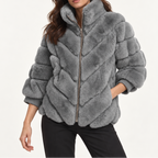 Evelisse | Cosy Fluffy Jacket for Women with Faux-Fur Quilted Puffer Finish