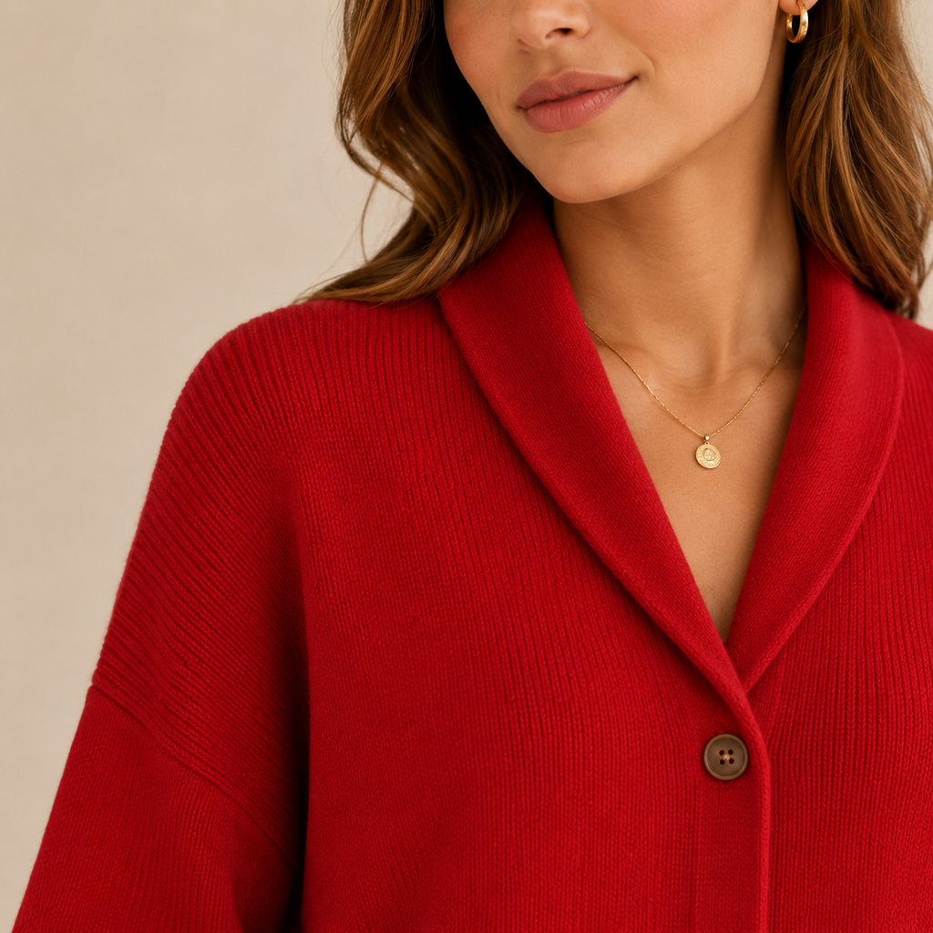 Ameline | Elegant Collared Cardigan for Women with Relaxed Button-Up Fit