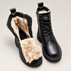 Marceau | Cosy Lace-Up Combat Boots for Women with Fleece Lining