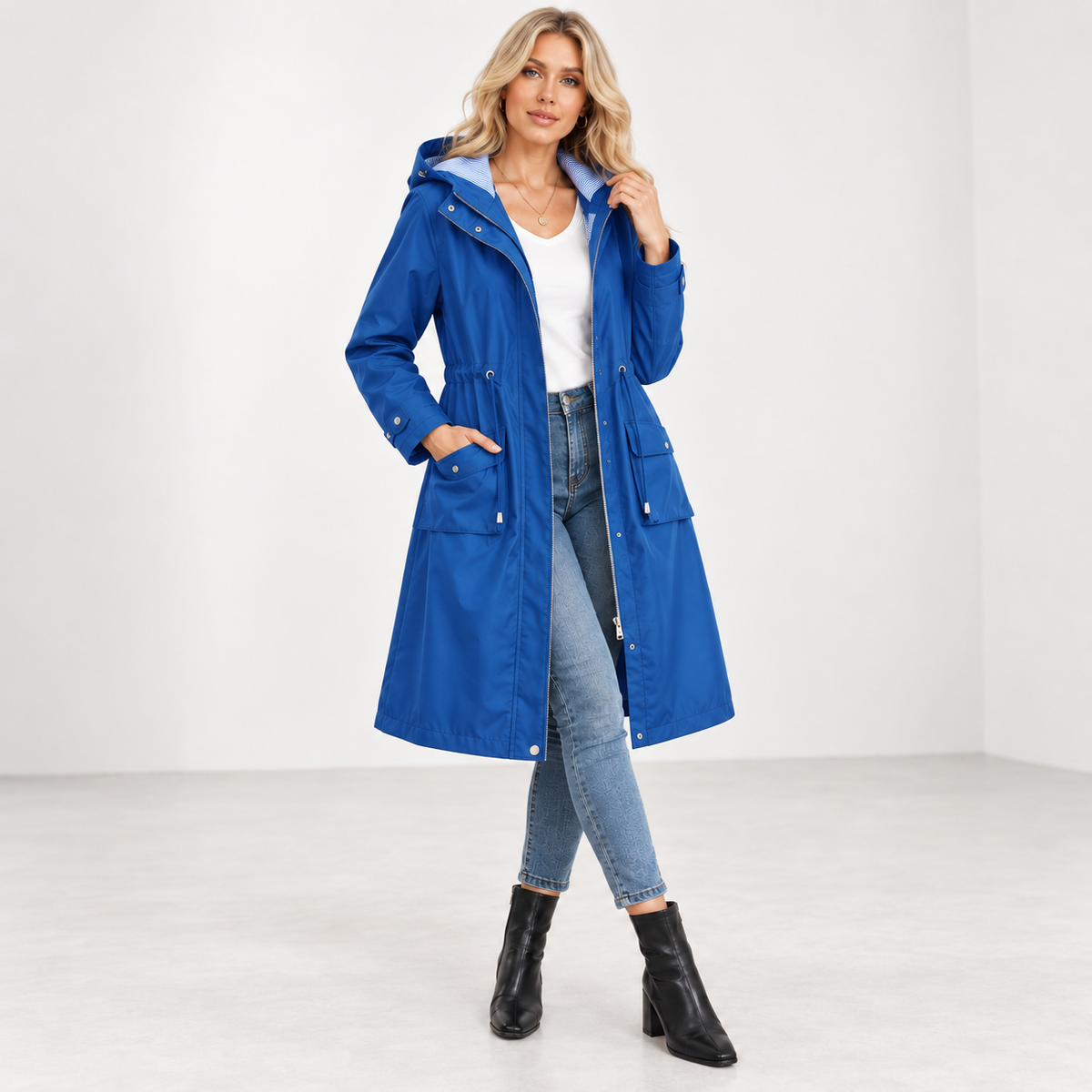 Dulce | Sophisticated Women’s Waterproof Hooded Long Trench Coat