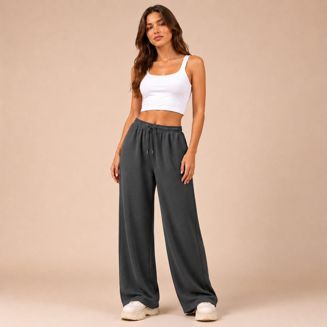 Solveig – Relaxed Straight-Leg Joggers in Cotton Blend
