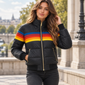 Lyra | Women's Puffer Coat – Hooded Colour Block Jacket