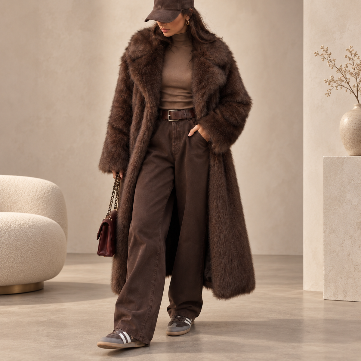Matilde | Sophisticated Women’s Longline Faux Fur Coat