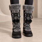 Lucette | Cosy Winter Tall Boots for Women with Lace-Up Mid-Calf Design