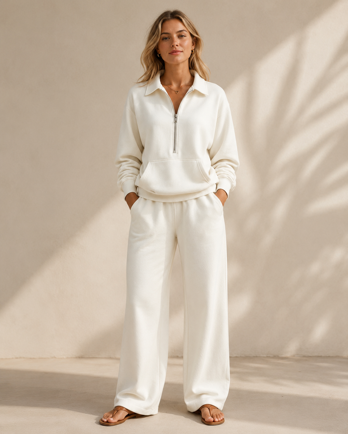 Winifred | Relaxed Half-Zip Two-Piece Set for Women
