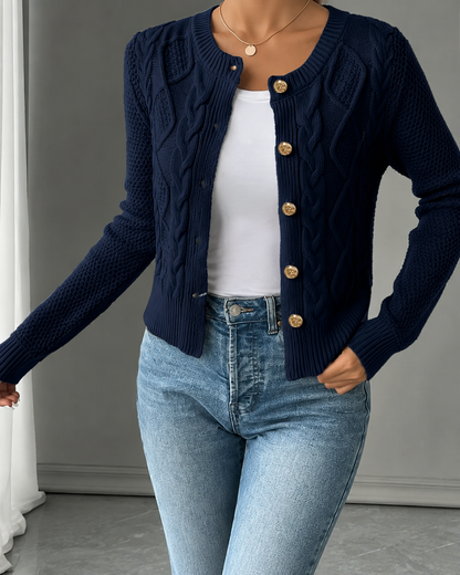 Cecilia | Cable-Knit Button-Front Cardigan for Women