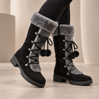Lucette | Cosy Winter Tall Boots for Women with Lace-Up Mid-Calf Design