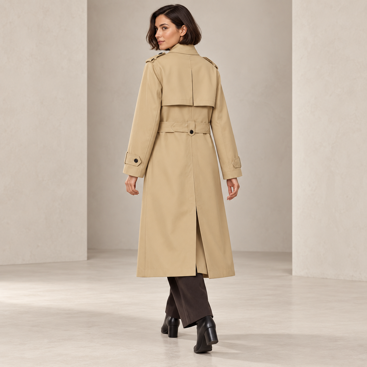 Ottilia | Elegant Long Coat for Women with Double-Breasted Belted Silhouette