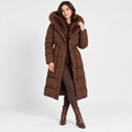 Evelise | Cosy Duvet Coat for Women with Longline Puffer Shape & Faux-Fur Hood