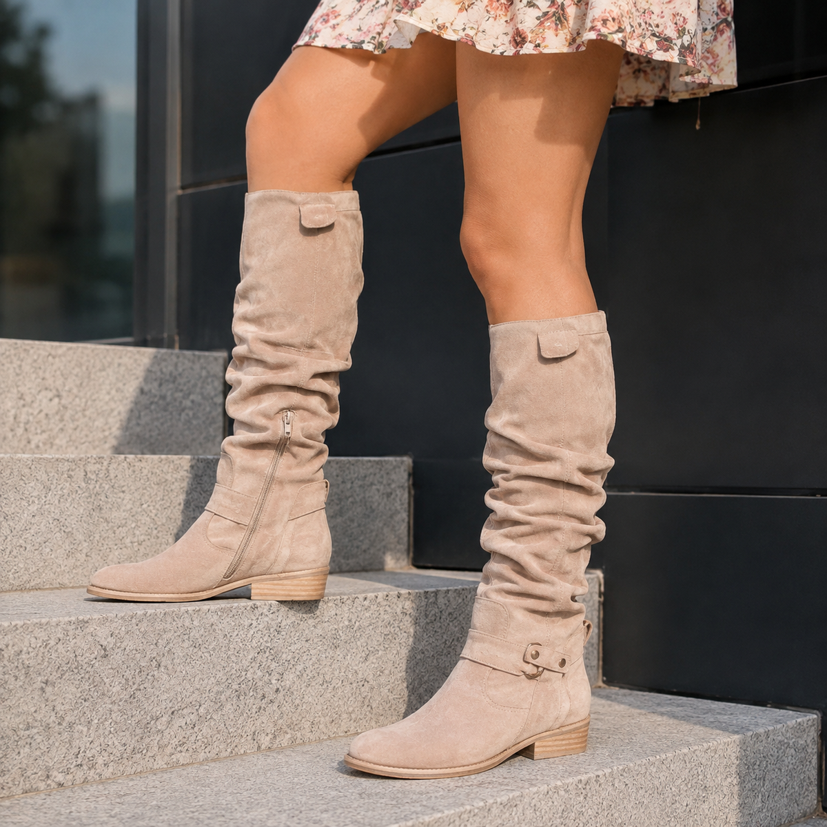 Isadora – Tall Boots with Elegant Low Heel for All-Day Comfort
