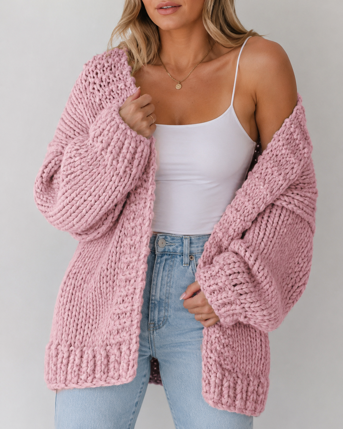 Aveline | Chunky Knit Open-Front Cardigan for Women