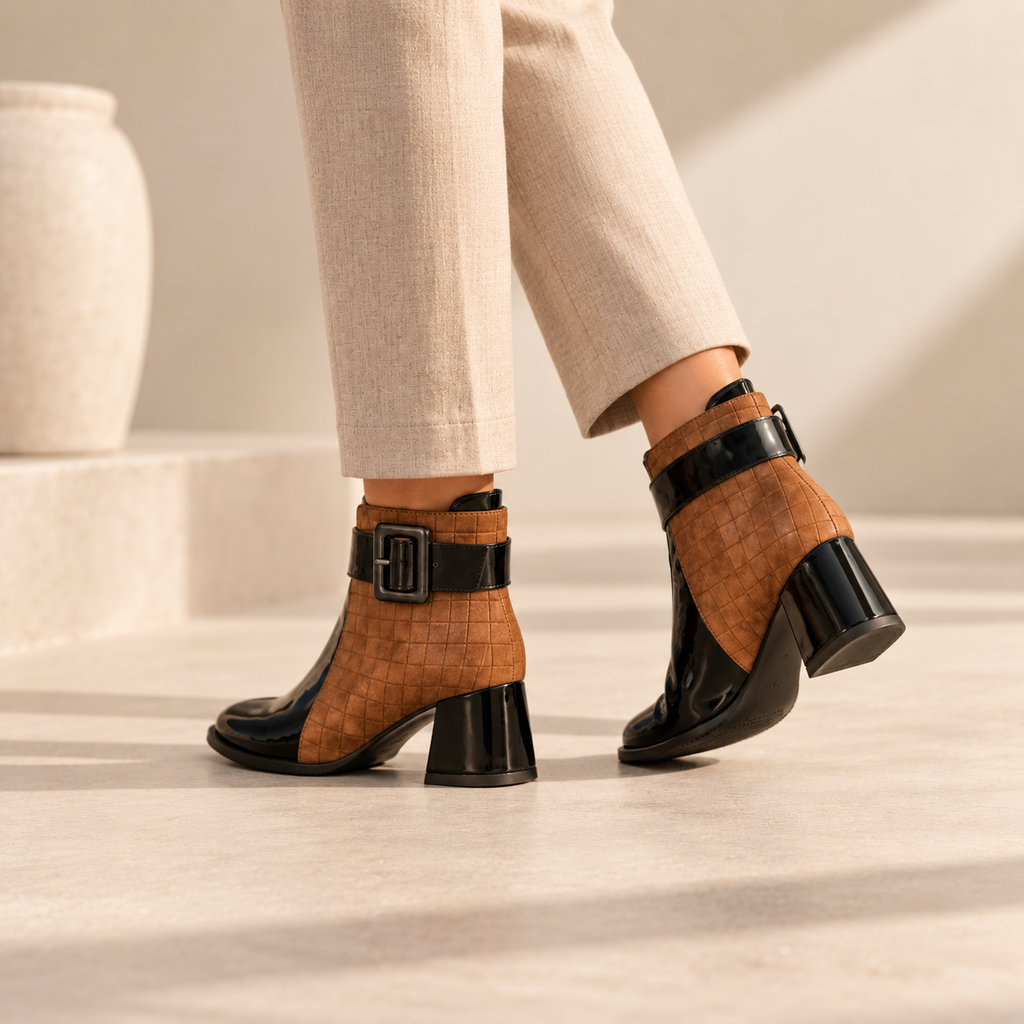 Coralia | Elegant Faux Leather Ankle Boots for Women