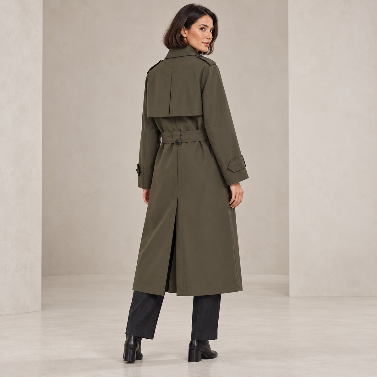 Ottilia | Elegant Long Coat for Women with Double-Breasted Belted Silhouette