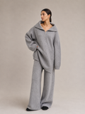 Odette | Knit Set with High Collar & Zip Detail