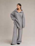 Odette | Knit Set with High Collar & Zip Detail