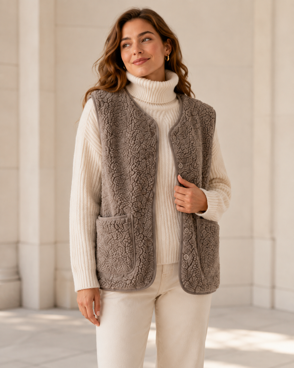 Perpetua – Zip-Up Wool Blend Vest for Winter Layering