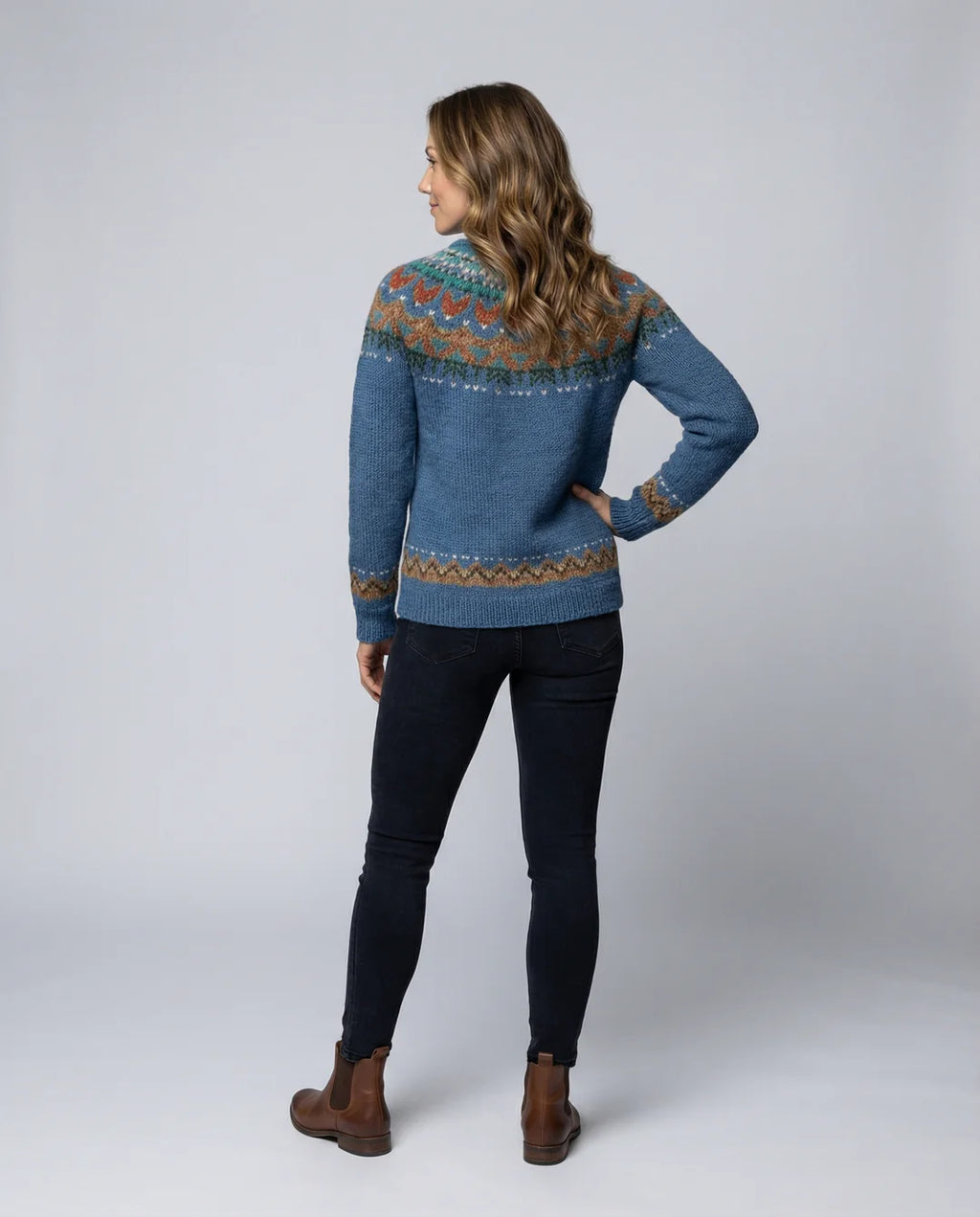 Freyja – Women's Green Vintage Icelandic Knit Sweater