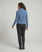 Rowan – Women's Light Blue Lapel Collar Knit Cardigan