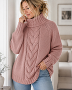 Marguerite | Cable-Knit High-Neck Sweater for Women