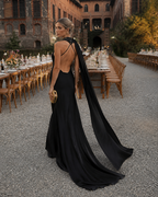 Marceline – Purple Draped One-Shoulder Maxi Dress