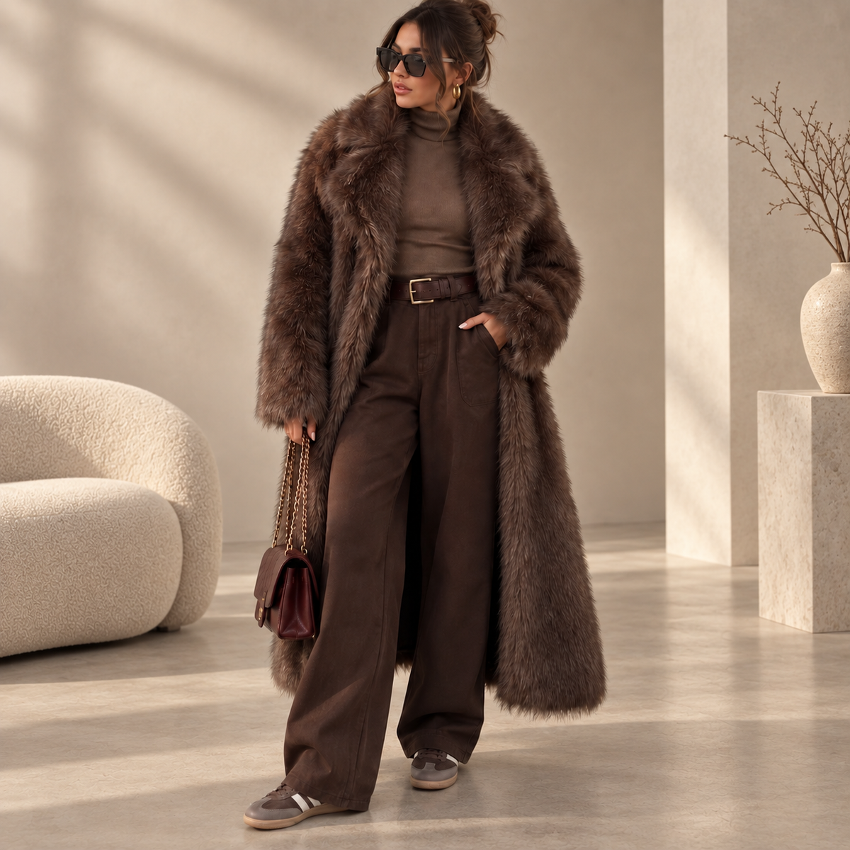Matilde | Sophisticated Women’s Longline Faux Fur Coat