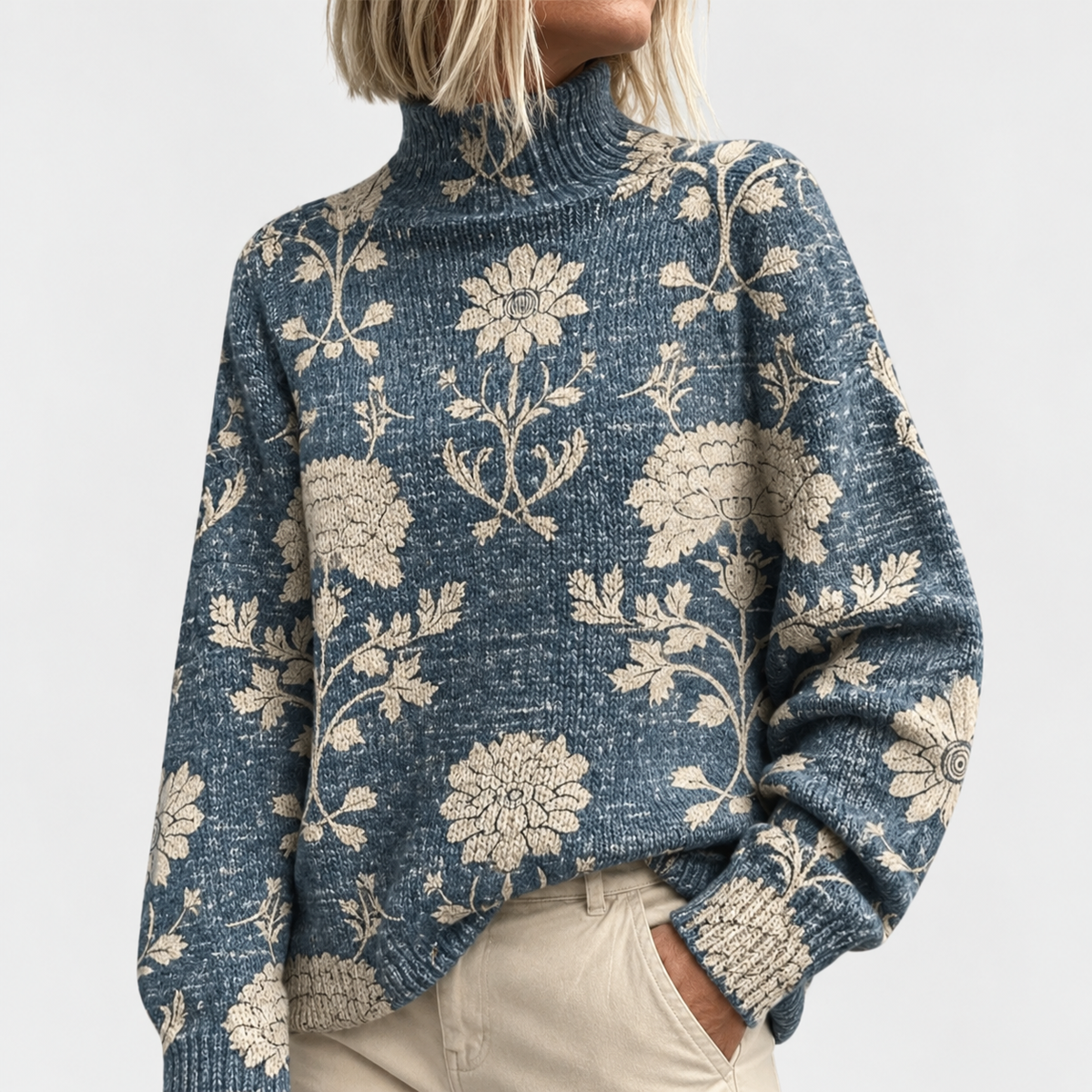 Celeste | Women's Roll Neck Jumper, Ribbed Knit Jumper