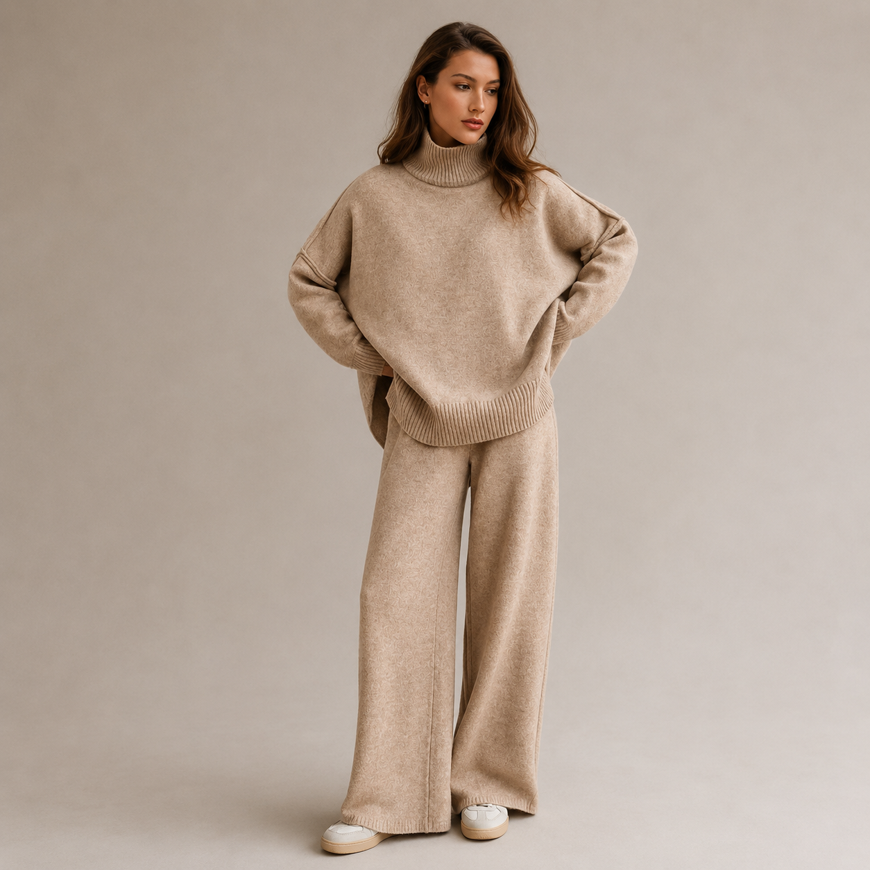 Frida | Cozy Knit Set with High Collar & Relaxed Fit