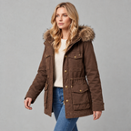 Elodie | Women's Hooded Parka, Fur Trim Coat
