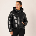 Delphine – Women's Blue Shiny Puffer Jacket