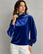 Rosamund | Elegant Mock Neck Blouse for Women