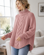 Marguerite | Cable-Knit High-Neck Sweater for Women