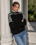 Fenella | Cosy High-Neck Patterned Jumper for Women