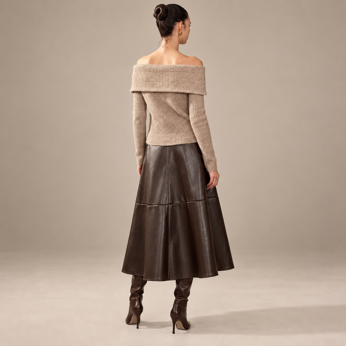 Marielle | Elegant Women’s Bardot Neck Knit Jumper
