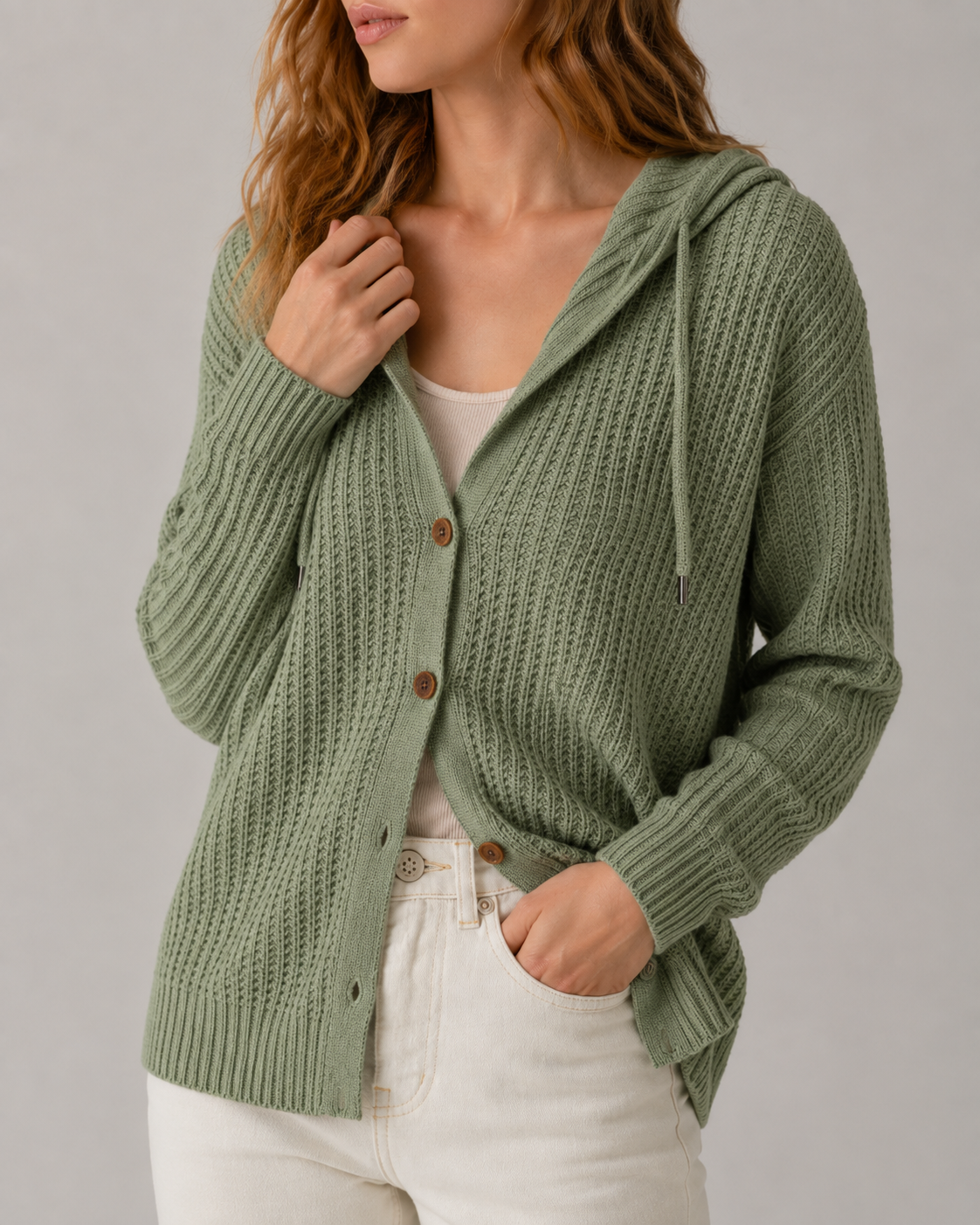 Rosalind | Hooded Textured Cardigan for Women