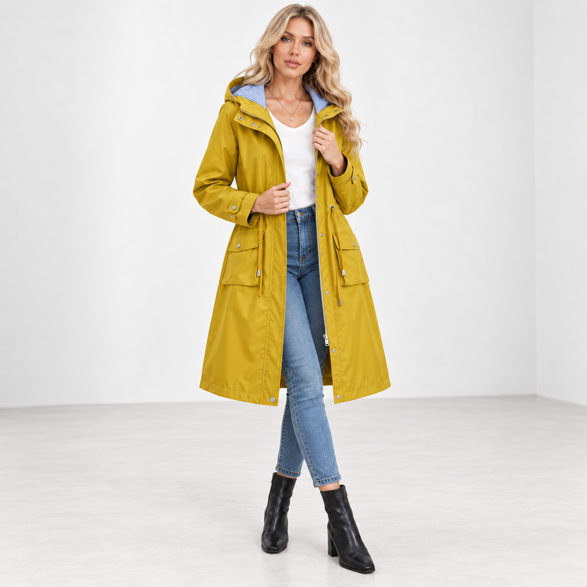 Dulce | Sophisticated Women’s Waterproof Hooded Long Trench Coat
