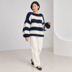 Anna | Chic Chunky Knit Jumper for Women with Statement Striped Finish