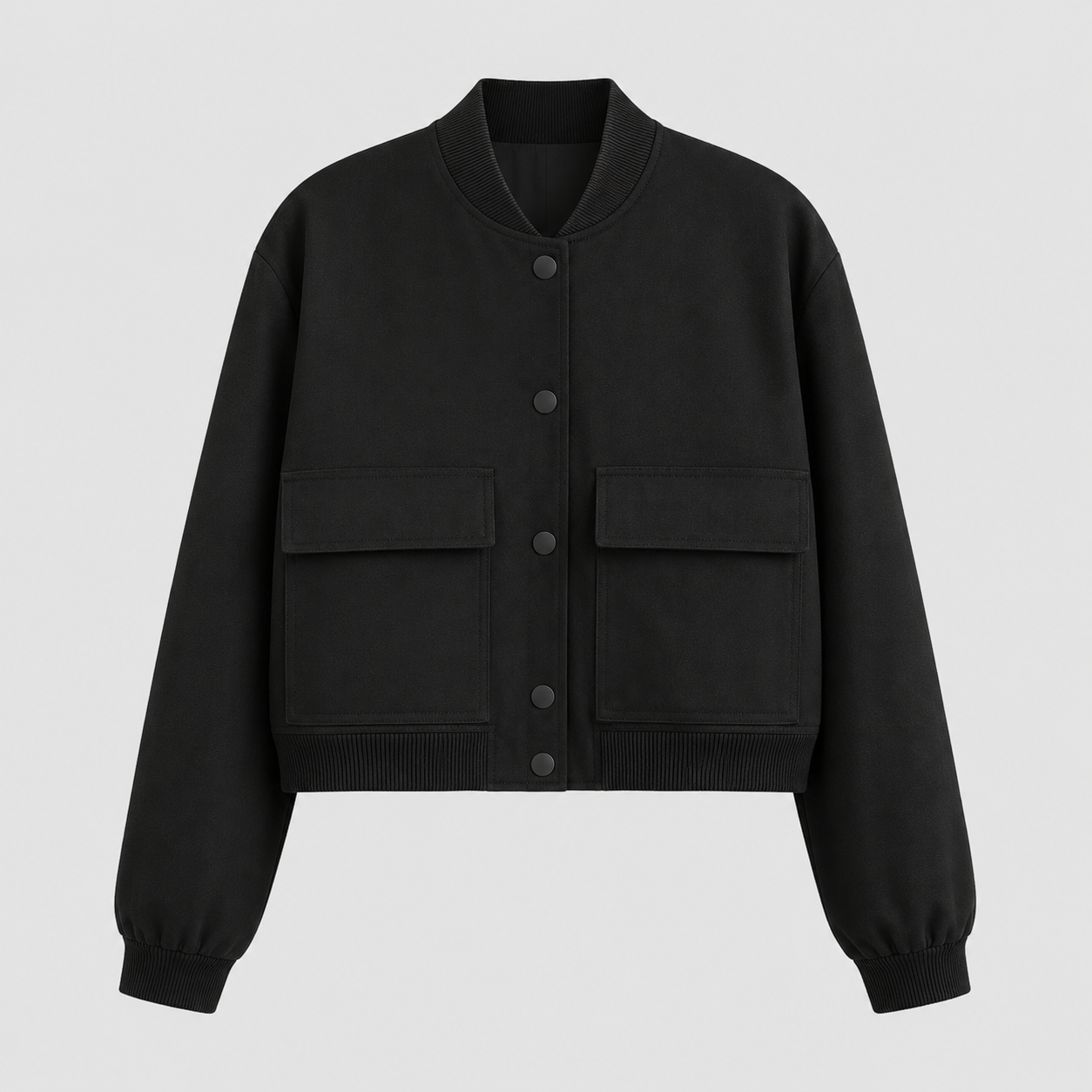 Aurélie – Women's Navy Bomber Jacket with Front Pockets