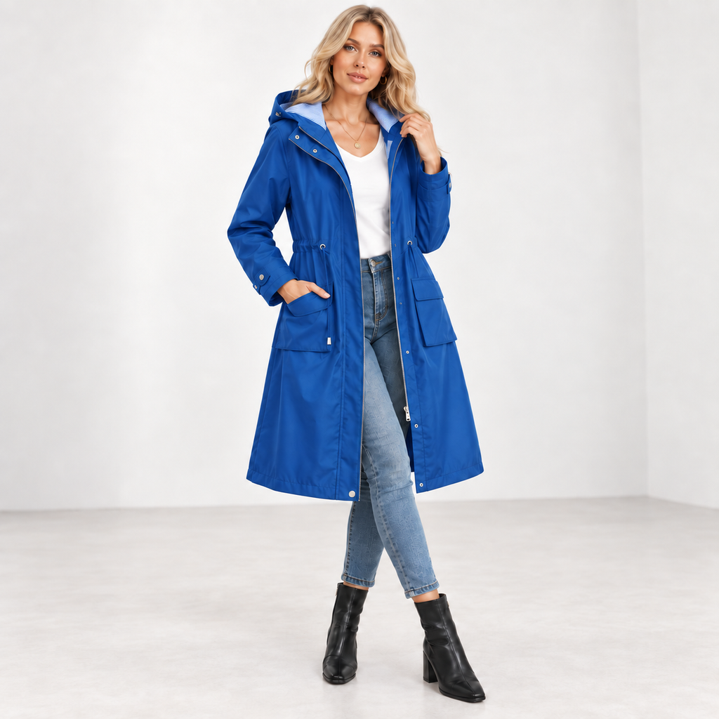 Dulce | Sophisticated Women’s Waterproof Hooded Long Trench Coat