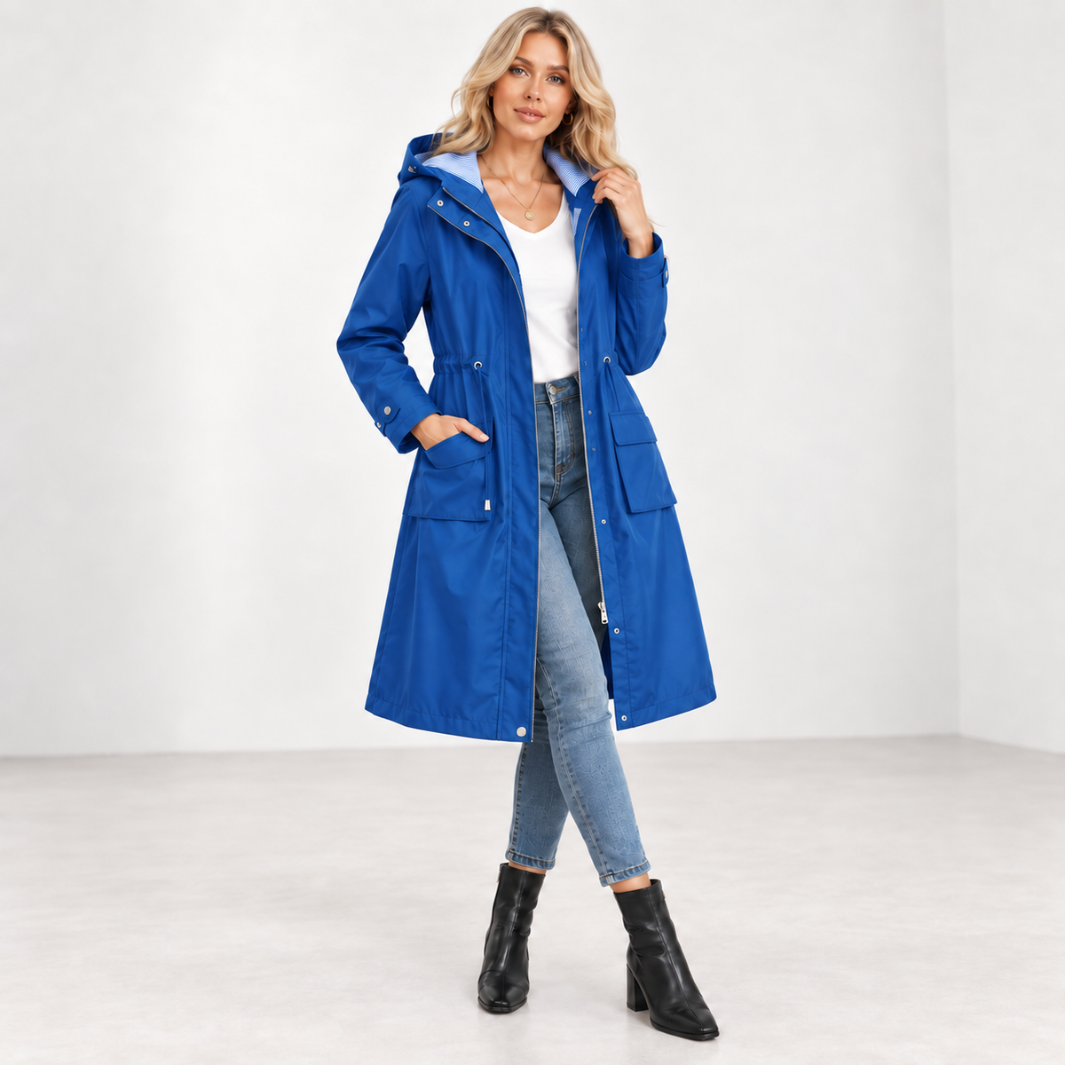 Dulce | Sophisticated Women’s Waterproof Hooded Long Trench Coat