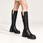 Roselise | Chic Wide Calf High Boots for Women with Chunky Square Heel