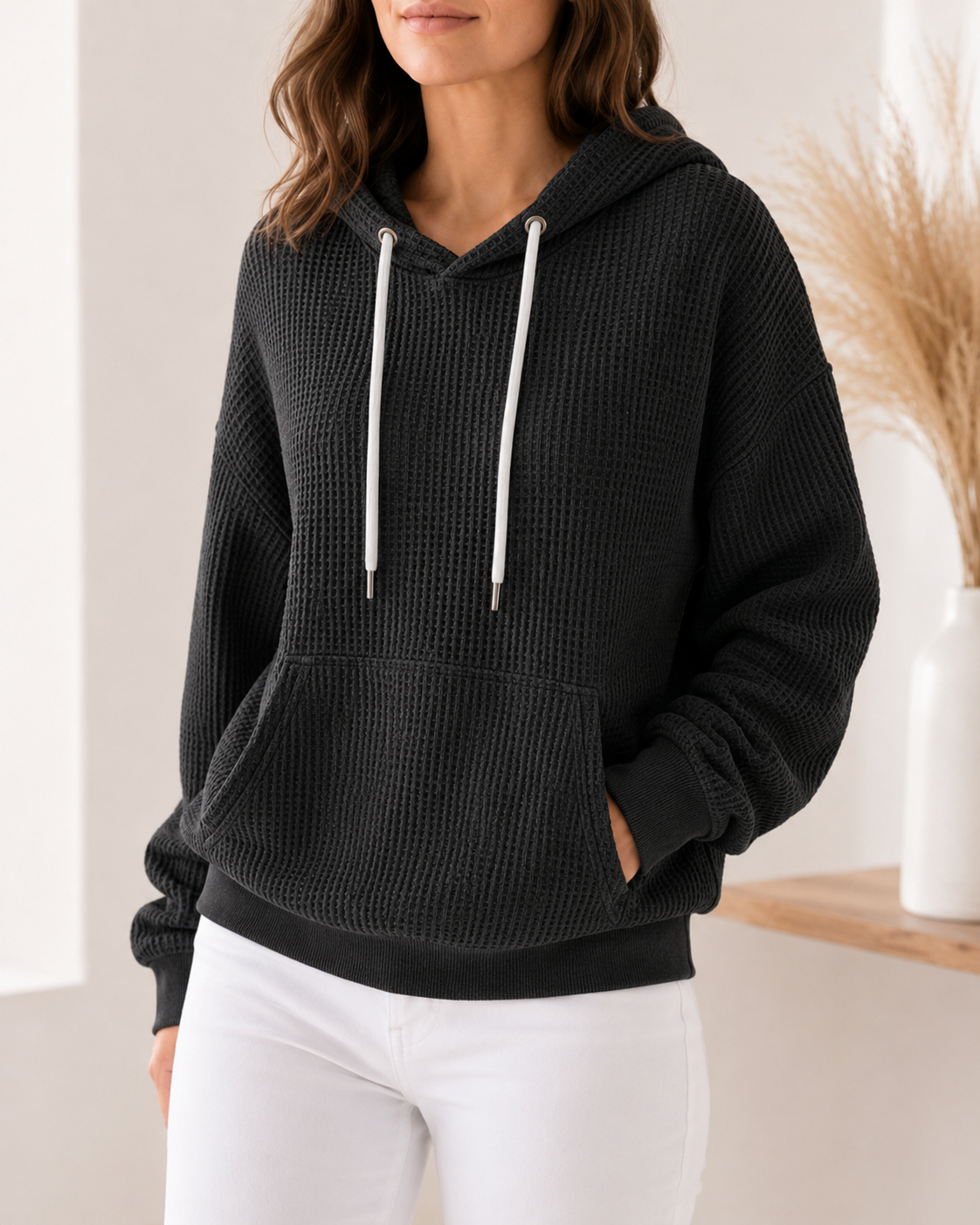 Marisol | Relaxed Textured Hoodie with Kangaroo Pocket