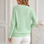 Anouk | Relaxed Cable-Knit Round Neck Sweater for Women