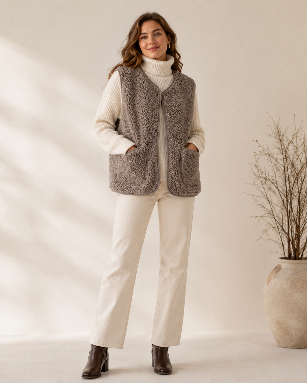 Perpetua – Zip-Up Wool Blend Vest for Winter Layering