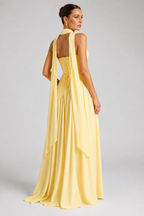 Vivienne – Structured Corset Maxi Dress with High Slit