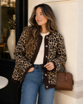 Odalys | Leopard Print Cardigan with Button Front for Women