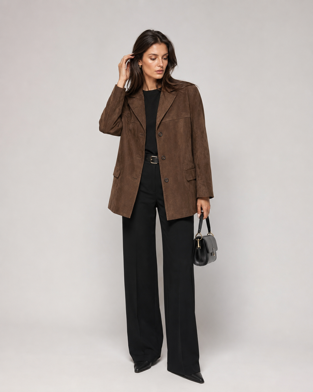 Marceline – Versatile Faux Suede Jacket with Pockets