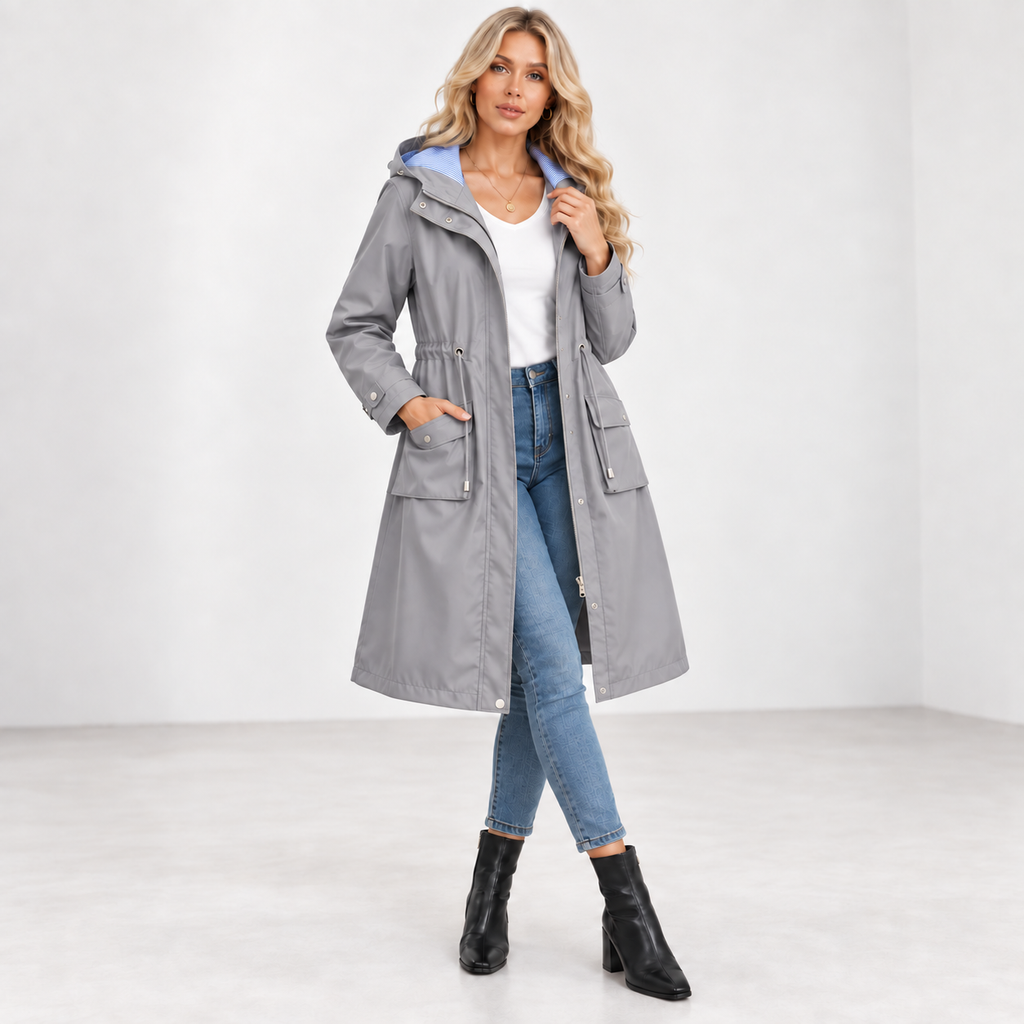 Dulce | Sophisticated Women’s Waterproof Hooded Long Trench Coat