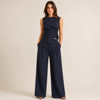 Isadora – Pinstripe Wrap Top & Wide Leg Trouser Co-Ord