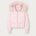 Florienne | Chic Women’s Cropped Puffer Jacket with Faux Fur Collar